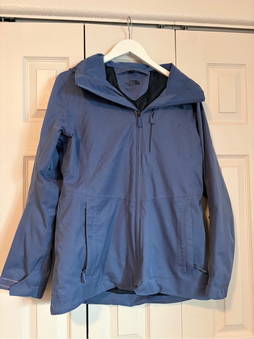 The North Face Descendit Jacket outer shell only sz large Hooded Zippered pocket
